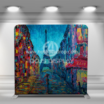 blue photobooth backdrop pillow tension